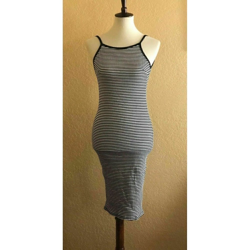 Madison Square Sloane Striped Midi Dress L